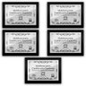 Kit 5 Certificados Diplomas A4 com Tela de Acetato e MDF - Moldura Preta - 1