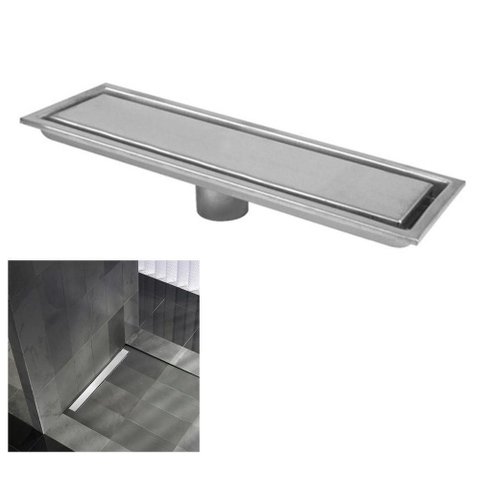 Ralo Linear Oculto 50cm Aço Inox Banheiro Lavabo Anti Odor Anti Inseto Invisivel Seguro Resistente