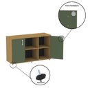 Ver imagem 7 de Armário Credenza 2 Portas Pivotante P25 Marrom/Samba/Salvia