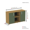 Ver imagem 4 de Armário Credenza 2 Portas Pivotante P25 Marrom/Samba/Salvia