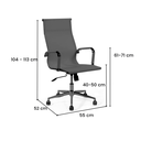 Ver imagem 6 de Kit 4 Cadeiras de Escritório Presidente Giratória Tela Mesh Preto