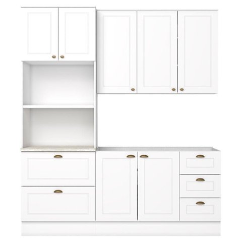 Cozinha Modulada 3 Pecas 120 Cm Ce759 Americana Branco Calcare Henn