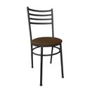 Ver imagem 2 de Kit Conjunto 4 Cadeiras para Cozinha Mesa Jantar Bar Lanchonete Restaurante Preta Estofado Marrom