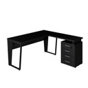 Ver imagem 3 de Mesa L 150cm Pé Metal Gaveteiro 4 Gavetas e Chave F5 Office Cor:preto
