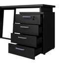 Ver imagem 7 de Mesa L 150cm Pé Metal Gaveteiro 4 Gavetas e Chave F5 Office Cor:preto