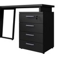 Ver imagem 6 de Mesa L 150cm Pé Metal Gaveteiro 4 Gavetas e Chave F5 Office Cor:preto