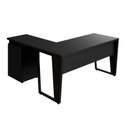 Ver imagem 5 de Mesa L 150cm Pé Metal Gaveteiro 4 Gavetas e Chave F5 Office Cor:preto