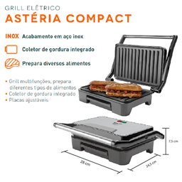 Grill Mallory Inox Asteria Compact 127v - 2