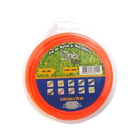Fio de Nylon 15 Metros 3,00mm Redondo para Roçadeira Spin Blister Vulcan