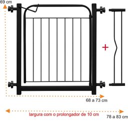 Portão para Pet Aramado com Prolongador 10cm Preto Aço Mix - 4