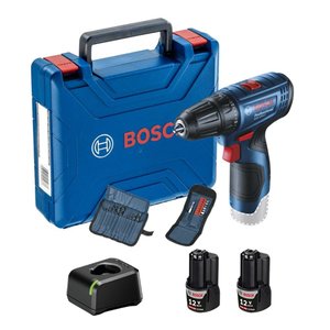 Parafusadeira/Furadeira Bosch Com Impacto 12 V GSR 120-LI com Maleta + 2 Baterias + 21 Acessórios Bi