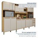Ver imagem 6 de Armário de Cozinha Compacta 13 Portas 2 Gavetas com Bancada e Nichos Cinamomo/Off White Ágata