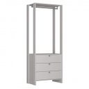 Ver imagem 3 de Closet Modulado 3 Peças com 2 Cabideiros 3 Gavetas e 10 Nichos Yes