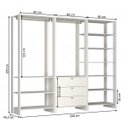 Ver imagem 2 de Closet Modulado 3 Peças com 2 Cabideiros 3 Gavetas e 10 Nichos Yes