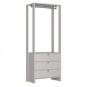 Ver imagem 3 de Closet Modulado 3 Peças com 2 Cabideiros 3 Gavetas e 10 Nichos Yes Branco