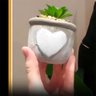 Vaso com Planta Permanente Coração 9x7,5cm Urban - 3