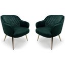 Ver imagem 1 de Kit 2 Poltronas Jade Pés Palito Gold Veludo Verde - Casaepoltrona