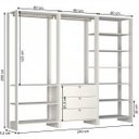 Ver imagem 5 de Guarda-Roupa Modulado Closet 3 Peças 2 Cabideiros 3 Gavetas e 10 Nichos Yes Marrom