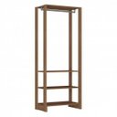 Ver imagem 3 de Guarda-Roupa Modulado Closet 3 Peças 2 Cabideiros 3 Gavetas e 10 Nichos Yes Marrom