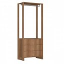 Ver imagem 2 de Guarda-Roupa Modulado Closet 3 Peças 2 Cabideiros 3 Gavetas e 10 Nichos Yes Marrom