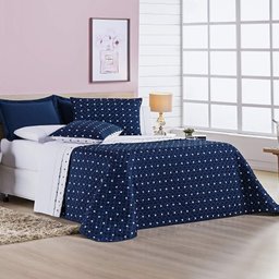 Cobre Leito Casal Balls Micropercal 200fios 3pç Marinho Lilly Home Enxovais - 4