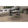 Conjunto De Mesa Brasília 1,10 4 Cadeiras Branco Prata/ Pto - 1