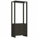Ver imagem 4 de Guarda-Roupa Modulado Closet 3 Peças com 2 Cabideiros 3 Gavetas e 10 Nichos Yes Preto