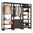 Ver imagem 1 de Guarda-Roupa Modulado Closet 3 Peças com 2 Cabideiros 3 Gavetas e 10 Nichos Yes Preto