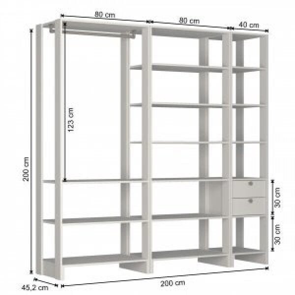 Closet Modulado 3 Peças 1 Cabideiro 2 Gavetas e 14 Nichos Yes  - 2