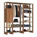Ver imagem 1 de Guarda-Roupa Modulado Closet com 1 Cabideiro 1 Porta com 2 Prateleiras e 12 Nichos Yes Marrom