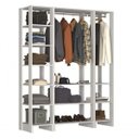 Ver imagem 1 de Closet Modulado 3 Peças 2 Cabideiros e 12 Nichos Yes Branco/Marrom