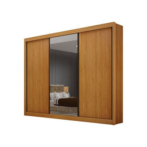 Guarda Roupa Casal com Espelho 3 Portas Milano - Arbo Design