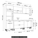 Ver imagem 3 de Armário de Cozinha com Tampo CP07 260cm Pérola Branco Z34 - Mpozenato