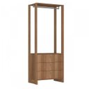 Ver imagem 3 de Guarda-Roupa Modulado Closet com 1 Cabideiro 3 Gavetas 1 Porta com 2 Prateleiras e 10 Nichos Yes Mar