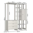 Ver imagem 2 de Guarda-Roupa Modulado Closet com 1 Cabideiro 3 Gavetas 1 Porta com 2 Prateleiras e 10 Nichos Yes Mar
