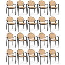 Ver imagem 1 de Kit 20 Cadeiras de Jantar Roma com Braço para Sala e Cozinha - Preto