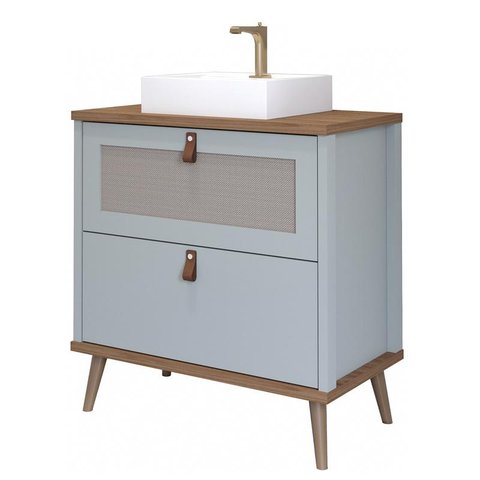 Gabinete de Banheiro Veneto com Cuba 80cm Pistache/freijo - Mgm