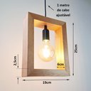 Ver imagem 2 de Luminária Teto Pendente Madeira Maciça Retângulo Minimalista