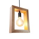 Ver imagem 1 de Luminária Teto Pendente Madeira Maciça Retângulo Minimalista