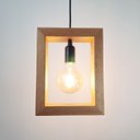 Ver imagem 4 de Luminária Teto Pendente Madeira Maciça Retângulo Minimalista