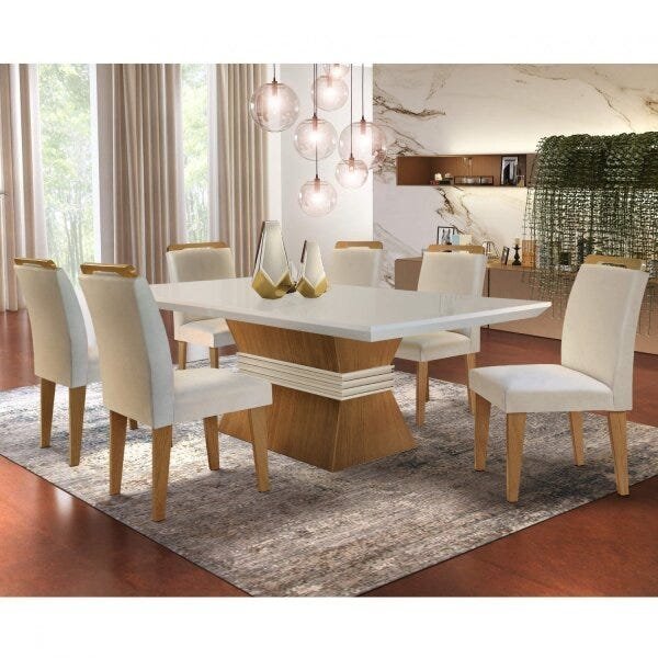 Conjunto Sala de Jantar Mesa e 6 Cadeiras Kate Espresso Móveis