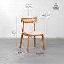 Ver imagem 2 de Conjunto Mesa Jantar Square Louro Freijó - 88cm + 2 Cadeiras Dalí Encosto Palha Larga Assento PU - C