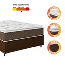 Ver imagem 5 de Cama Box Casal Colchão Molas Ensacadas Pillow Top Martino 138x188x63cm Marrom/Branco Umaflex