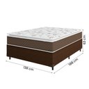 Ver imagem 3 de Cama Box Casal Colchão Molas Ensacadas Pillow Top Martino 138x188x63cm Marrom/Branco Umaflex