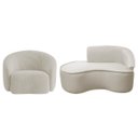 Ver imagem 2 de Kit Divã Recamier Orgânico Marrocos 150cm Lado Esquerdo e 1 Poltronas Amore Linho