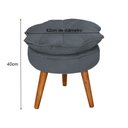 Ver imagem 4 de Kit 2 Puffs Pétala Pés de Madeira Maciça Suede Cinza
