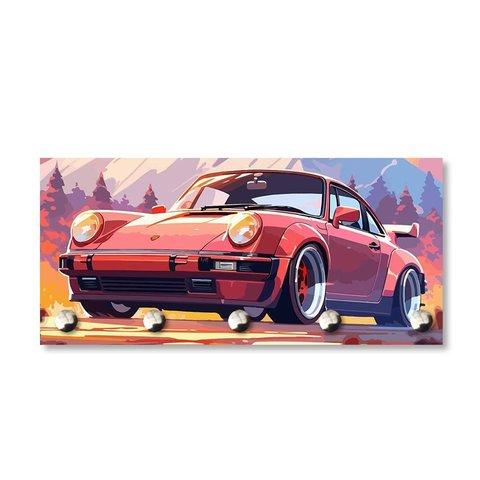 Porta Chaves Decorativo de Parede - Porsche