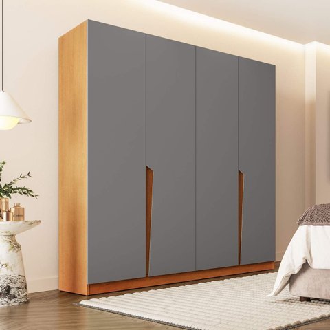 Guarda Roupa Casal com 4 Portas e 4 Gavetas 240824 Linha Porto Politorno Móveis