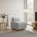 Ver imagem 1 de Poltrona Decorativa Sala Orgânica 60 cm Base Fixa Zarah Bouclê D03 - D'Rossi