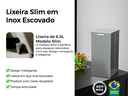 Ver imagem 4 de Lixeira Inox Slim 6,5L Calha Úmida com Tampa Articulada Escovada